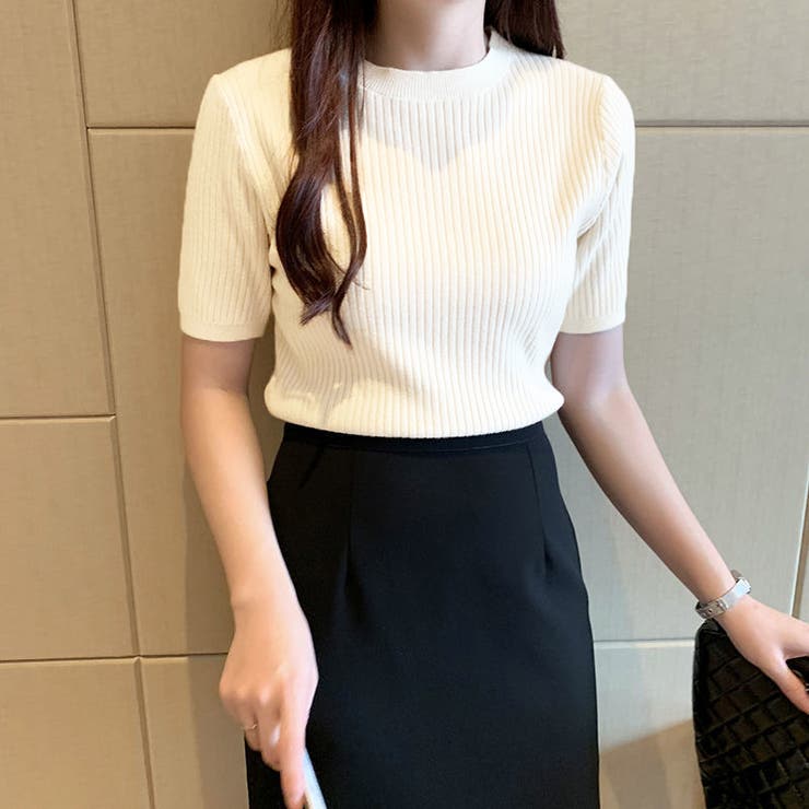半袖ニットトップス 夏服 韓国ファッション | Sibra | 詳細画像5 