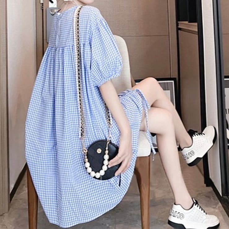 ギャザーチェック柄トップス セクシー 夏服 | Sibra | 詳細画像3 