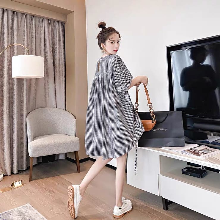 ギャザーチェック柄トップス セクシー 夏服 | Sibra | 詳細画像7 