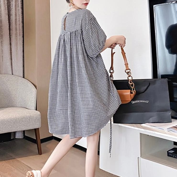 ギャザーチェック柄トップス セクシー 夏服 | Sibra | 詳細画像8 