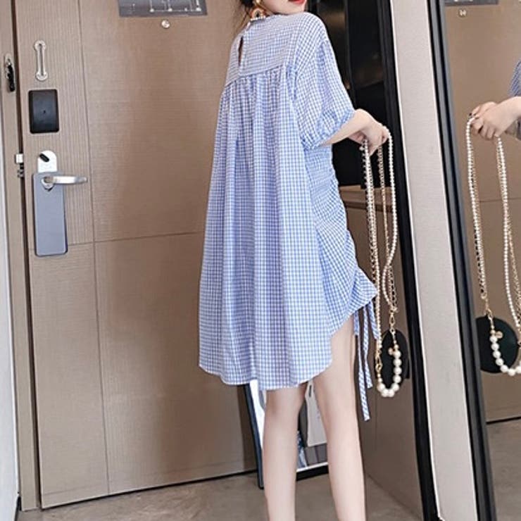 ギャザーチェック柄トップス セクシー 夏服 | Sibra | 詳細画像9 