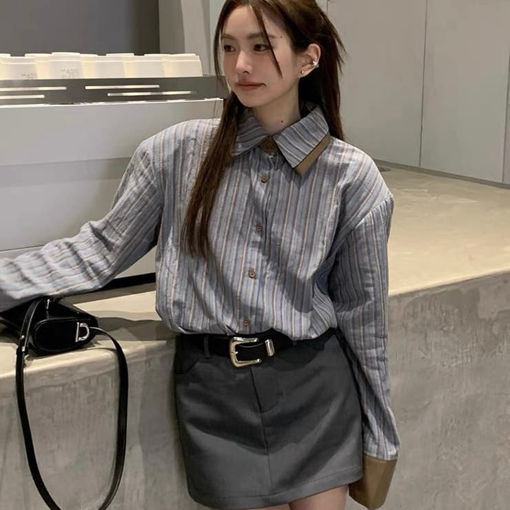 配色ダブルラペルシャツ 秋 冬 | Sibra | 詳細画像12 