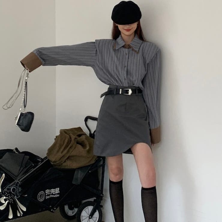 配色ダブルラペルシャツ 秋 冬 | Sibra | 詳細画像4 