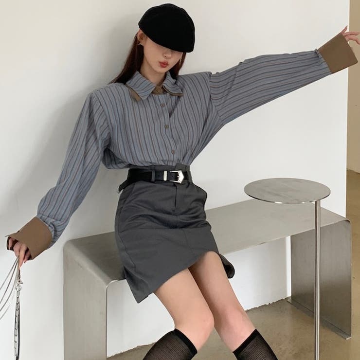 配色ダブルラペルシャツ 秋 冬 | Sibra | 詳細画像8 