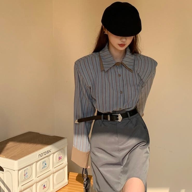 配色ダブルラペルシャツ 秋 冬 | Sibra | 詳細画像9 