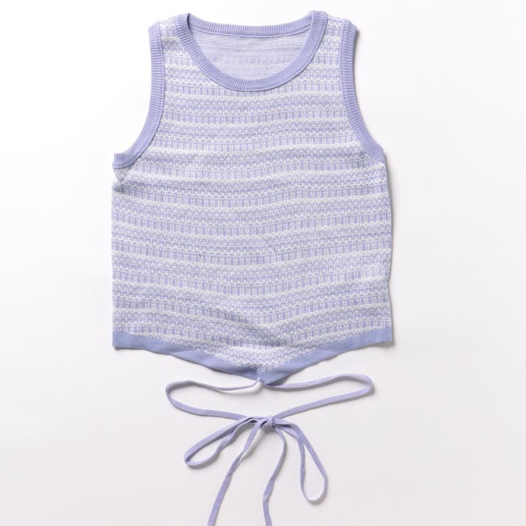 ノースリーブボーダーニットタンクトップ 夏服 韓国ファッション