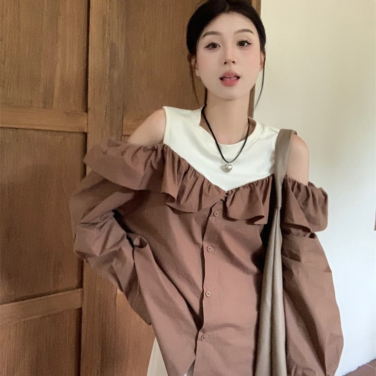 長袖ドッキングシャツ[品番：SHNW0010786]｜Sibra（シブラ）の