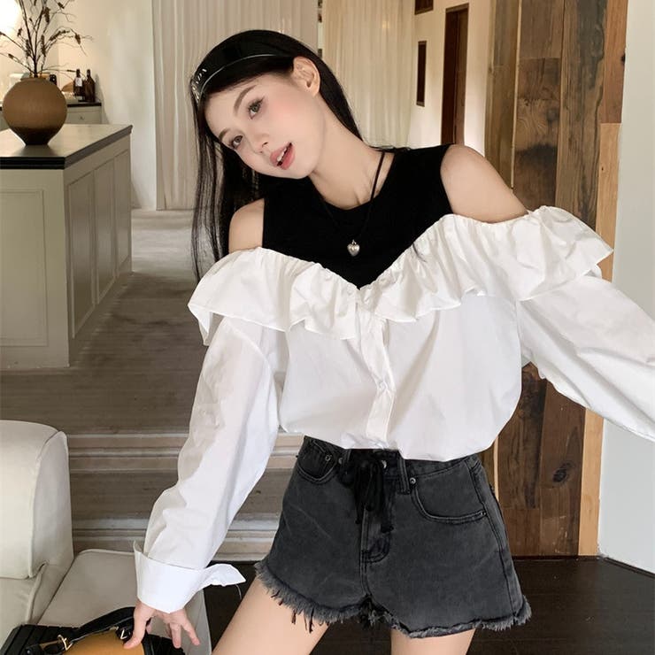 長袖ドッキングシャツ[品番：SHNW0010786]｜Sibra（シブラ）の