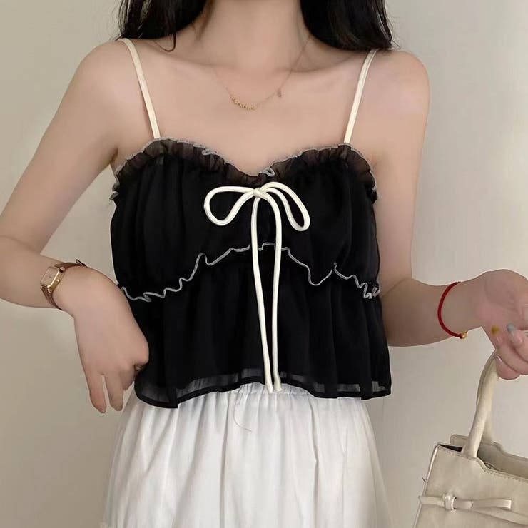 チュールフリルキャミソールビスチェ 夏服 韓国ファッション | Sibra | 詳細画像9