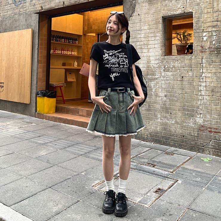 プリントロゴ 半袖Tシャツ 韓国風 | Sibra | 詳細画像13