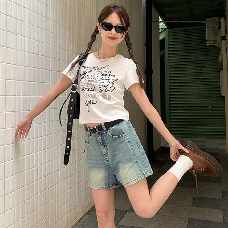 プリントロゴ 半袖Tシャツ 韓国風 | Sibra | 詳細画像18