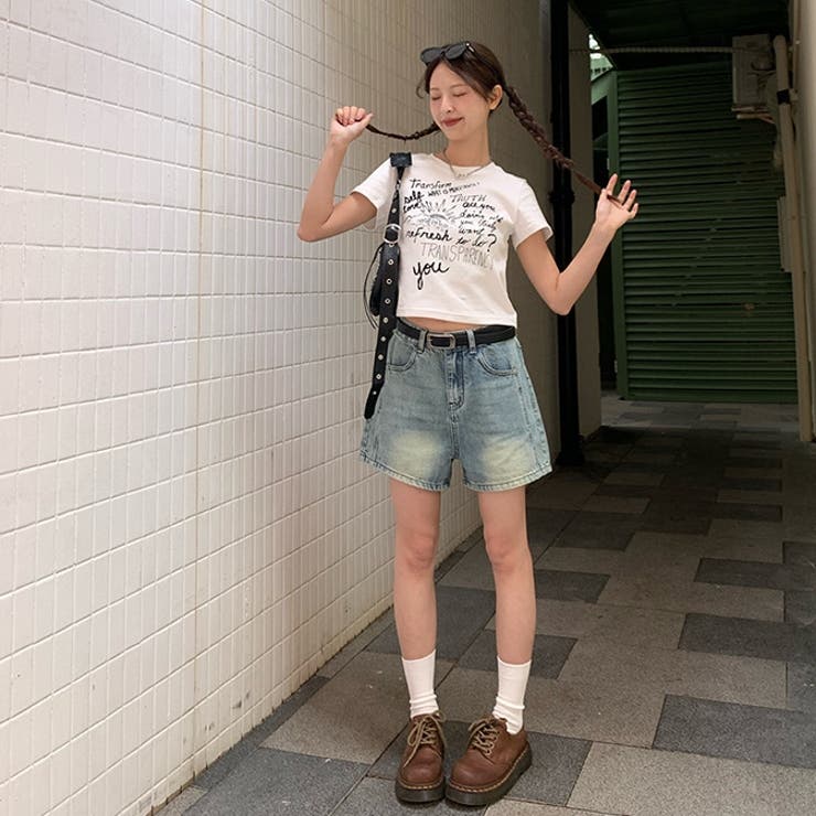 プリントロゴ 半袖Tシャツ 韓国風 | Sibra | 詳細画像19