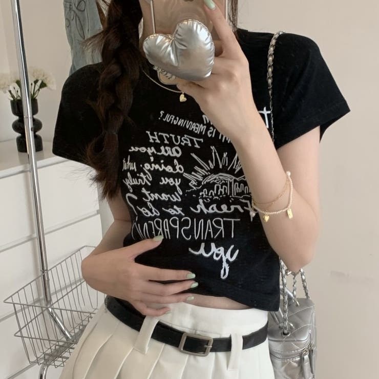 プリントロゴ 半袖Tシャツ 韓国風 | Sibra | 詳細画像22