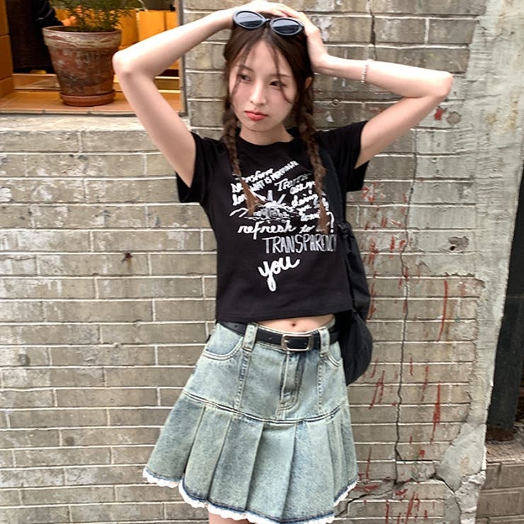 プリントロゴ 半袖Tシャツ 韓国風 | Sibra | 詳細画像23