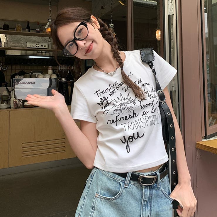 プリントロゴ 半袖Tシャツ 韓国風 | Sibra | 詳細画像7