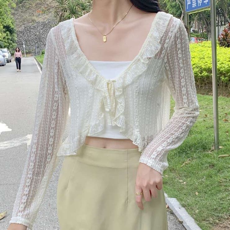 non non dorl 総レース ケープ カーディガン フリル ポンチョ non non dorl 総レース ケープ カーディガン フリル ポンチョ