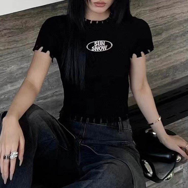 ダメージニットトップス 春 夏 | Sibra | 詳細画像11