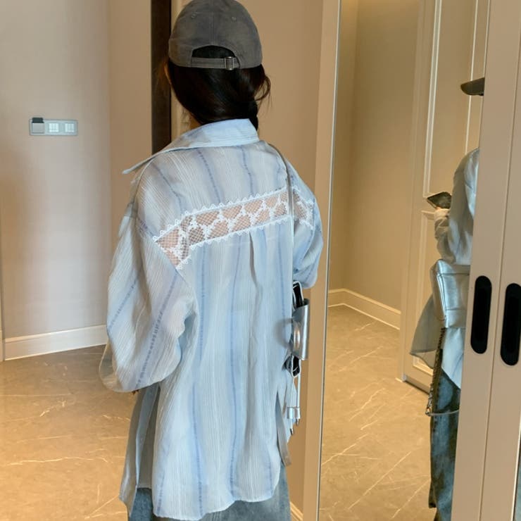 レース切り替えシャツ 体型カバー 夏服 | Sibra | 詳細画像11