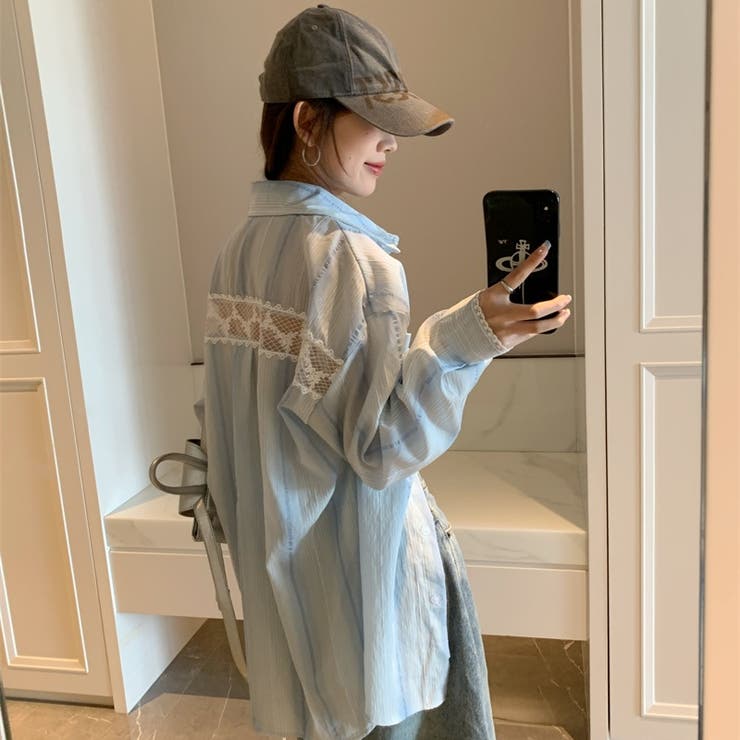 レース切り替えシャツ 体型カバー 夏服 | Sibra | 詳細画像6