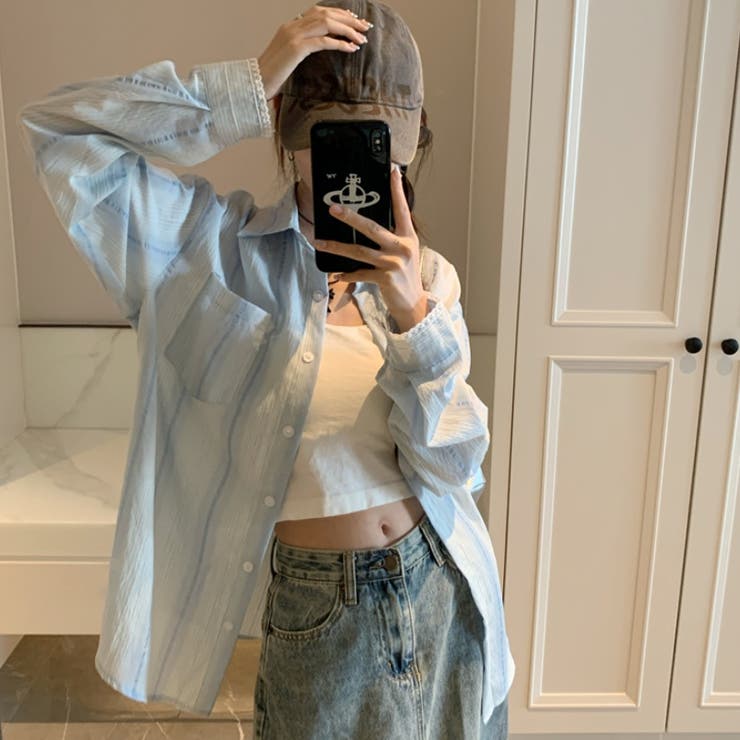 レース切り替えシャツ 体型カバー 夏服 | Sibra | 詳細画像8