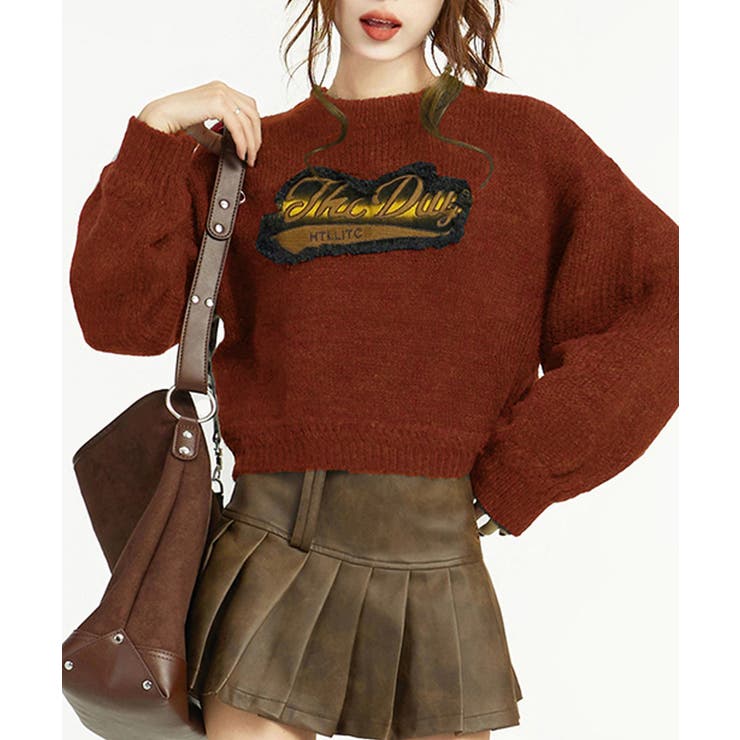 トレンディなロゴ刺繍入りニットセーター：洗練された秋冬スタイルにぴったりのアイテ… | Sibra | 詳細画像3 