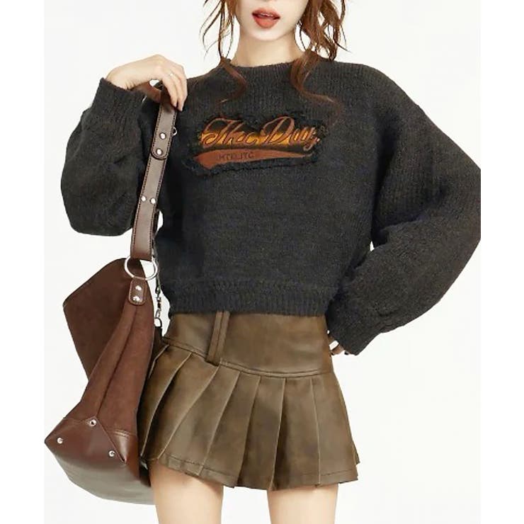 トレンディなロゴ刺繍入りニットセーター：洗練された秋冬スタイルにぴったりのアイテ… | Sibra | 詳細画像5 