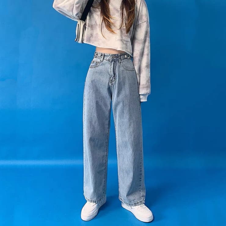 ベーシック ワイド デニム ストレート 韓国 カジュアル cra116 ベーシックワイドデニムパンツ | ファッション通販サイト NUGU