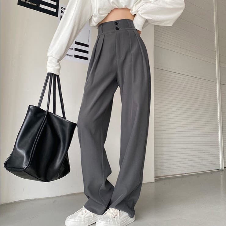 ワイドパンツ 韓国ファッション ワンカラー[品番：SHNW0006603]｜Sibra