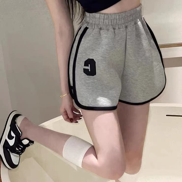 配色ショートパンツ 韓国ファッション 夏服[品番：SHNW0006850