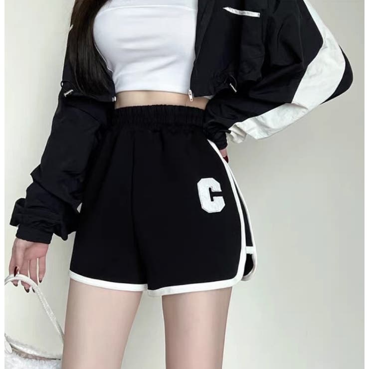 配色ショートパンツ 韓国ファッション 夏服[品番：SHNW0006850