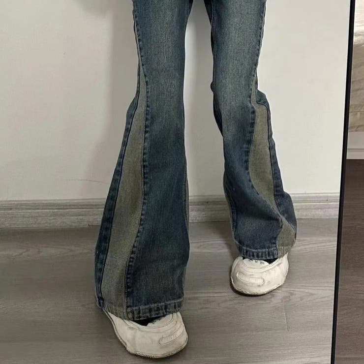 CELINE パンタロンパンツ 配色デニムパンタロン パンツ韓国 韓国ファッションオフィス