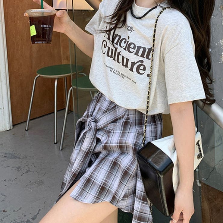 腰巻きシャツ風チェック柄パンツ 韓国ファッションオフィスカジュアル 夏服 | Sibra | 詳細画像12 