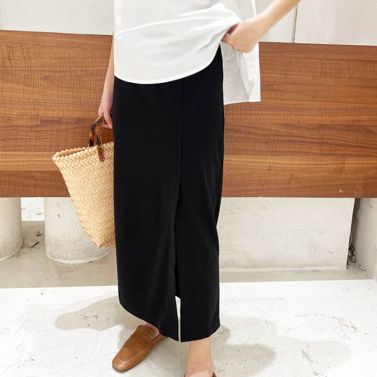 ブラック | スリットポンチタイトスカート 韓国ファッション ハイウエスト | Sibra