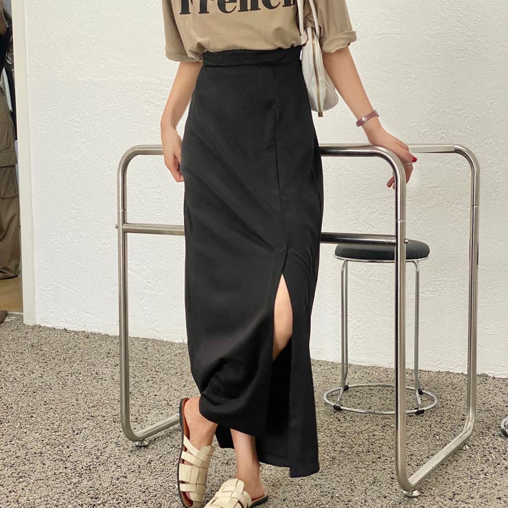 スリットポンチタイトスカート 韓国ファッション ハイウエスト | Sibra | 詳細画像7 