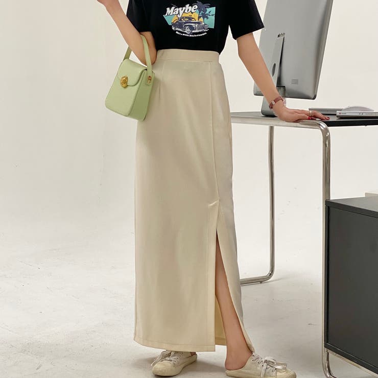 スリットポンチタイトスカート 韓国ファッション ハイウエスト | Sibra | 詳細画像2 