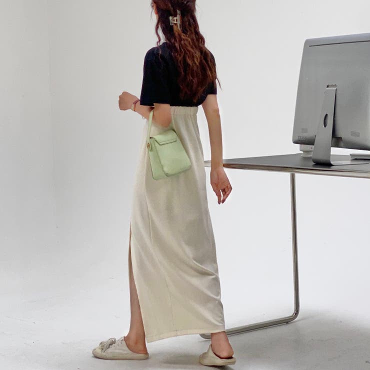 スリットポンチタイトスカート 韓国ファッション ハイウエスト | Sibra | 詳細画像3 