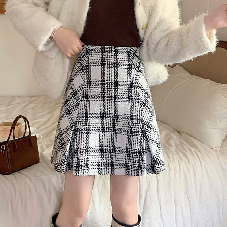 ツイードスカート カーディガン 秋[品番：SHNW0010165]｜Sibra（シブラ