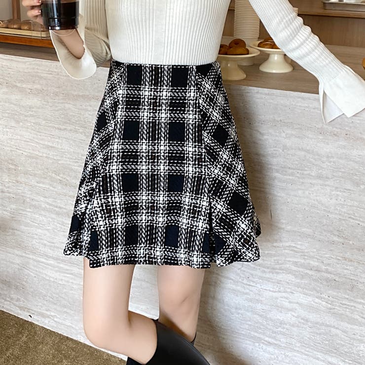 ツイードスカート カーディガン 秋[品番：SHNW0010165]｜Sibra（シブラ