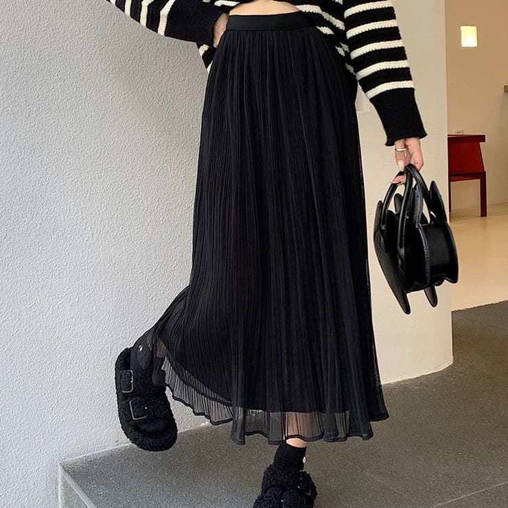 ベルベットメッシュプリーツスカート 韓国ファッション 韓国 | Sibra | 詳細画像15 