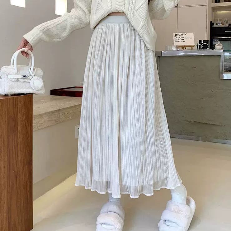 ベルベットメッシュプリーツスカート 韓国ファッション 韓国 | Sibra | 詳細画像3 