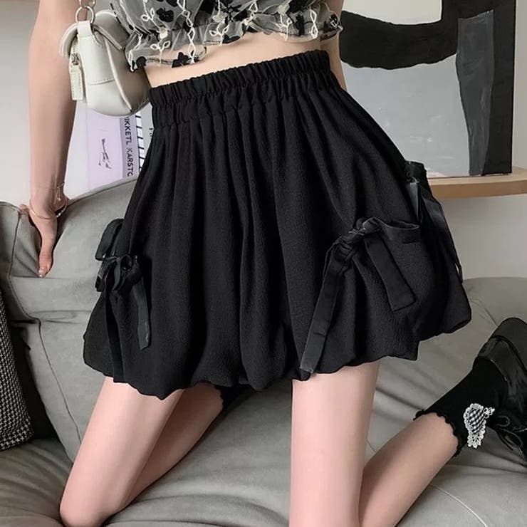 リボン付きミニパンツ 韓国ファッションオフィスカジュアル 夏服 | Sibra | 詳細画像11 