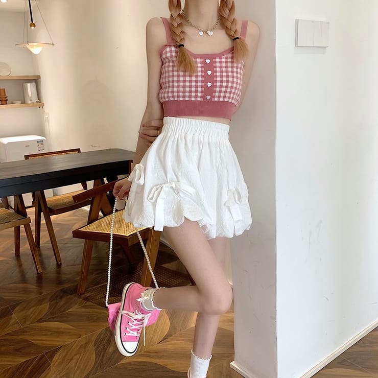 リボン付きミニパンツ 韓国ファッションオフィスカジュアル 夏服 | Sibra | 詳細画像13 