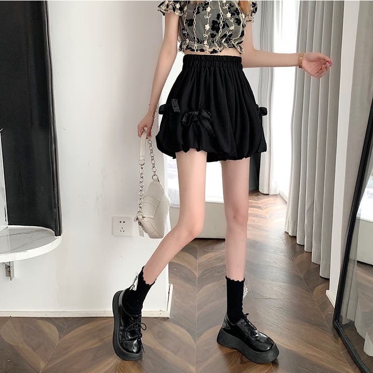 リボン付きミニパンツ 韓国ファッションオフィスカジュアル 夏服 | Sibra | 詳細画像15 