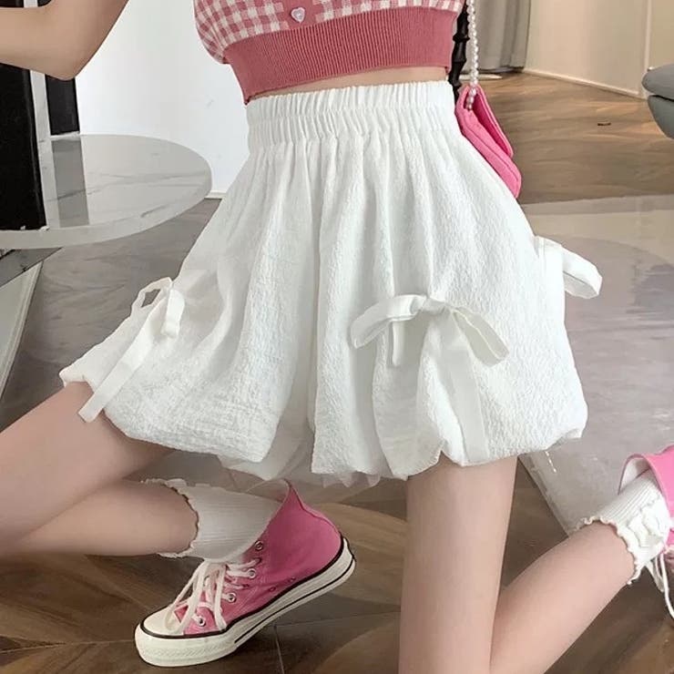 リボン付きミニパンツ 韓国ファッションオフィスカジュアル 夏服 | Sibra | 詳細画像2 