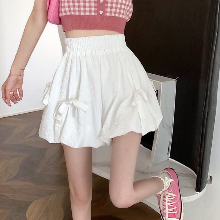 リボン付きミニパンツ 韓国ファッションオフィスカジュアル 夏服 | Sibra | 詳細画像5 