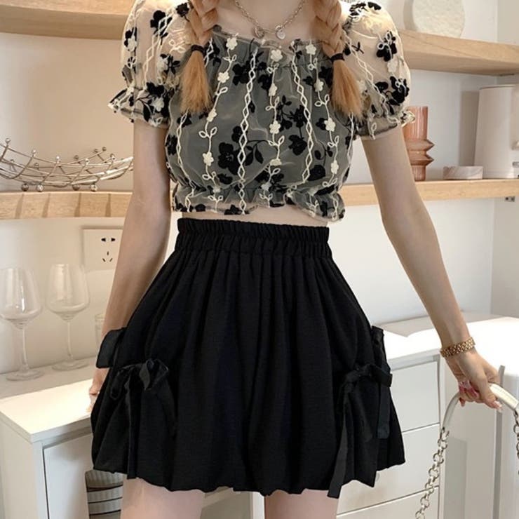 リボン付きミニパンツ 韓国ファッションオフィスカジュアル 夏服 | Sibra | 詳細画像6 