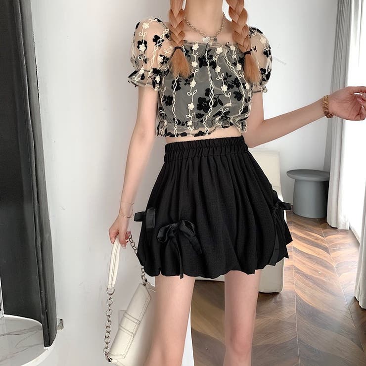 リボン付きミニパンツ 韓国ファッションオフィスカジュアル 夏服 | Sibra | 詳細画像7 