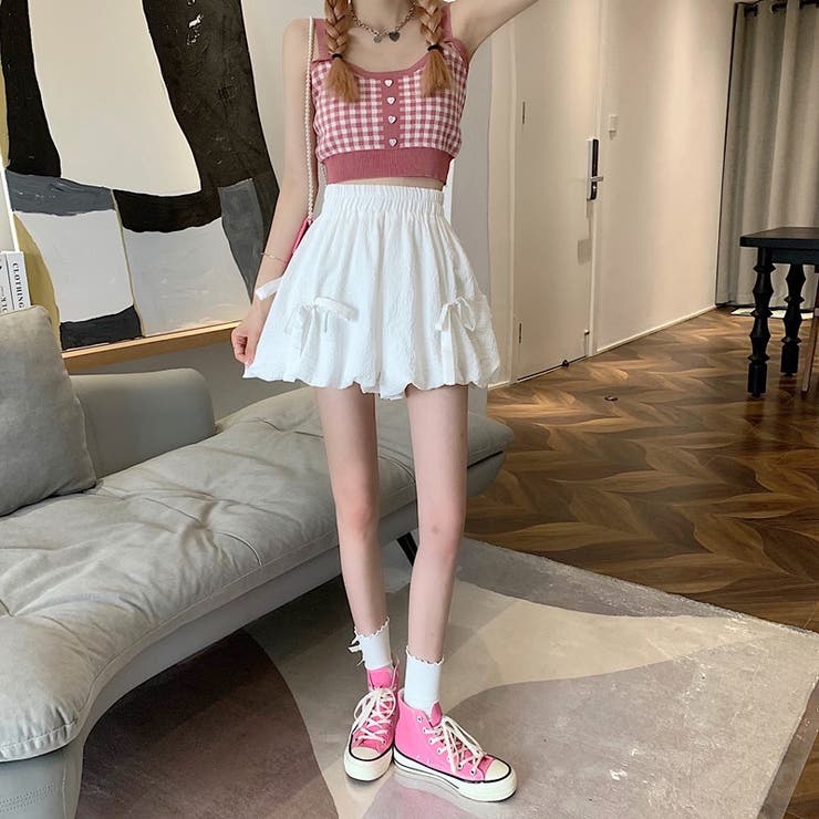 リボン付きミニパンツ 韓国ファッションオフィスカジュアル 夏服 | Sibra | 詳細画像8 