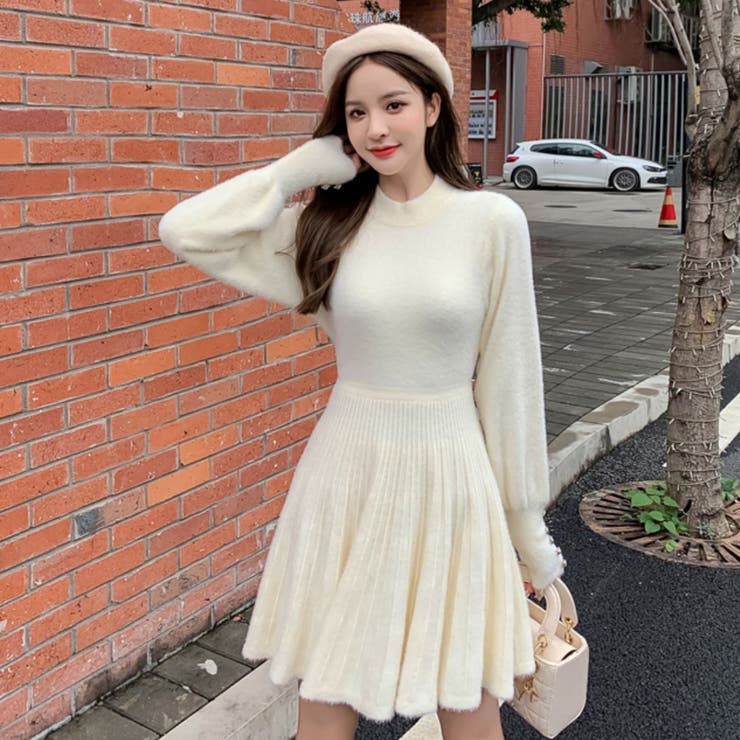 ニットワンピ韓国 秋冬 ワンピース ドレス 長袖 あったかい c131 ニットワンピース 韓国ファッション レディースワンピース 秋冬