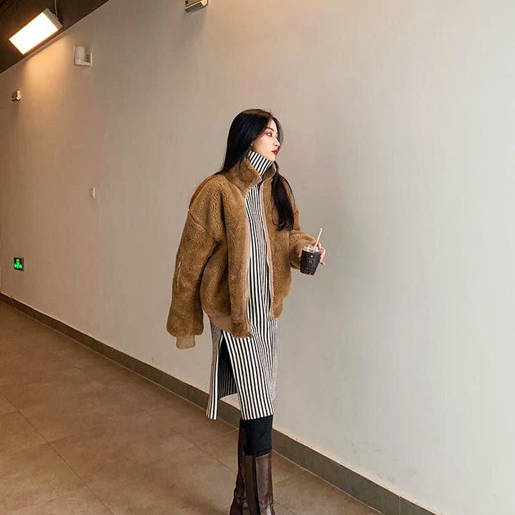 ホワイトブラック | ニットワンピース 韓国ファッション 春新作 | Sibra